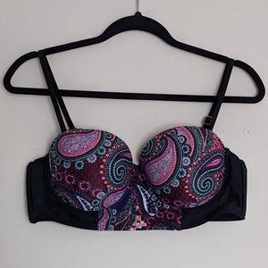 Ambrielle Paisley Print Bikini Top